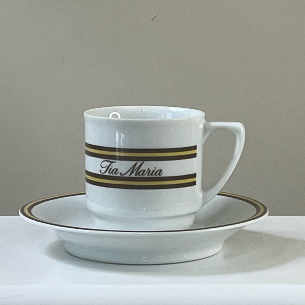 Vintage Schmidt Tia Maria Expresso Mini Cup & Saucer Porcelain Two-Piece-Set